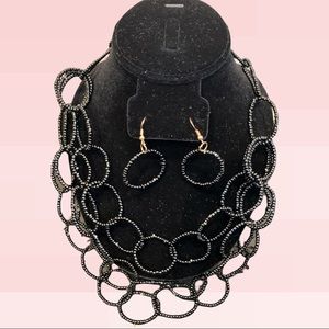 Necklace & earrings statement large open links